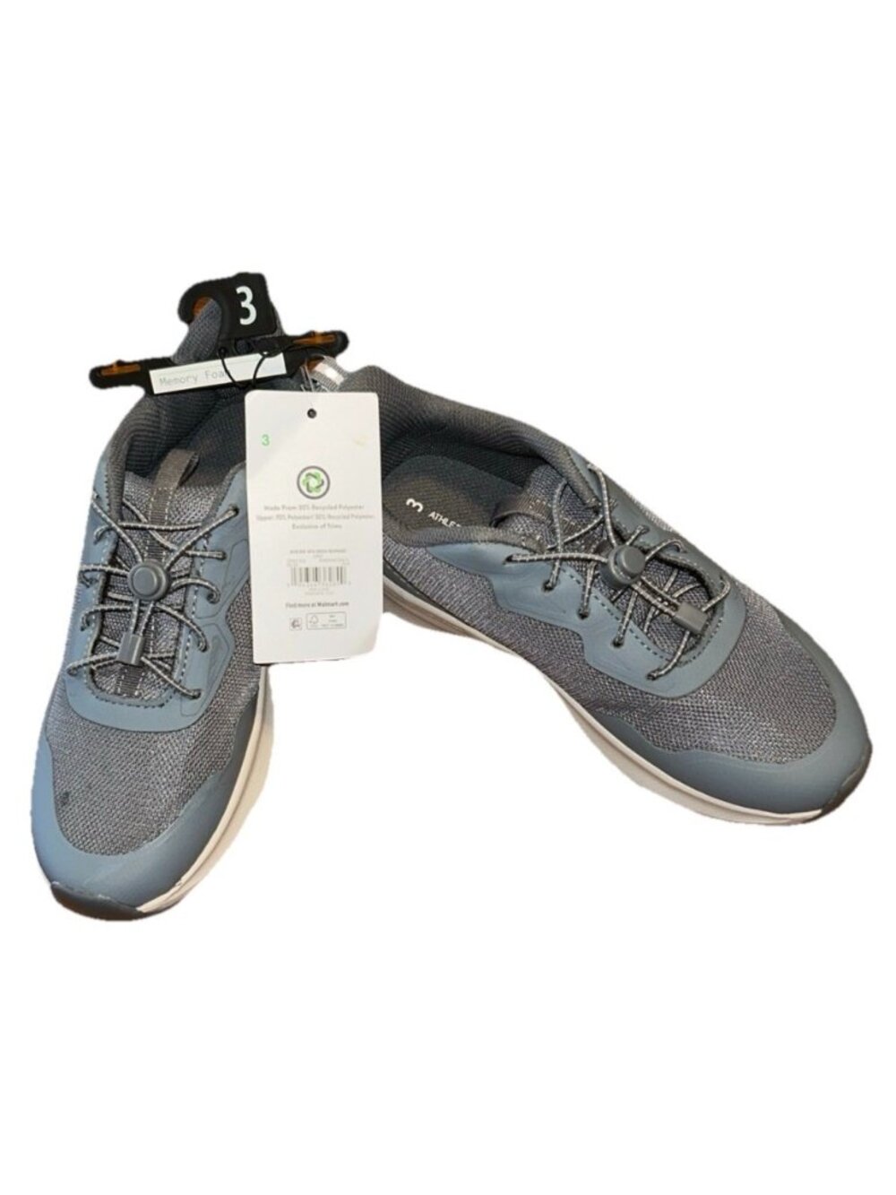 Athletic Works Little And Big Boys Bungee  Mesh Jogger Gray Athletic Sneakers 3